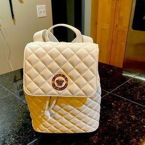 White leather Versace backpack